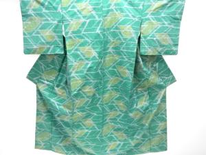 幾何学模様織り出し手織り真綿紬着物